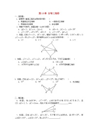 数学八年级上册第14章 全等三角形综合与测试学案及答案