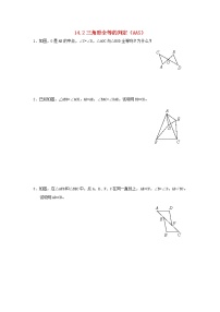 沪科版八年级上册14.2 三角形全等的判定学案