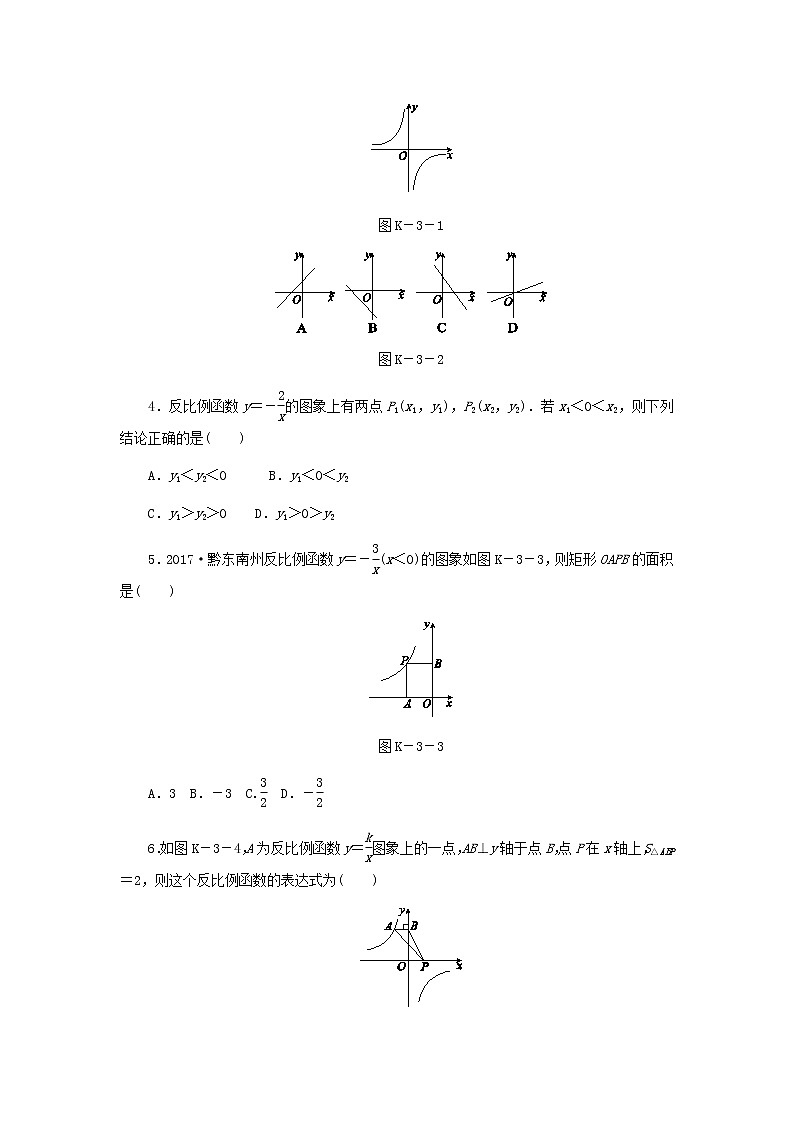 2020年湘教版九年级数学上册 1.2反比例函数的图象与性质第2课时 课时作业（含答案） 练习02