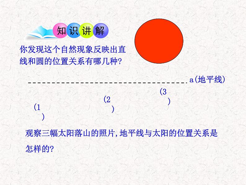 初中数学精品教学PPT课件：24.2.2  直线和圆的位置关系(第1课时)（人教版九年级上）04