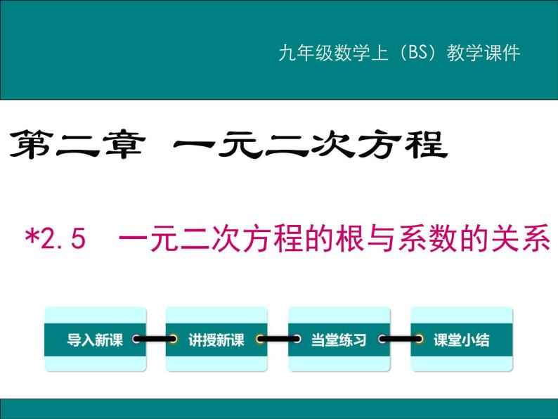 2.5 一元二次方程的根与系数的关系 PPT课件01