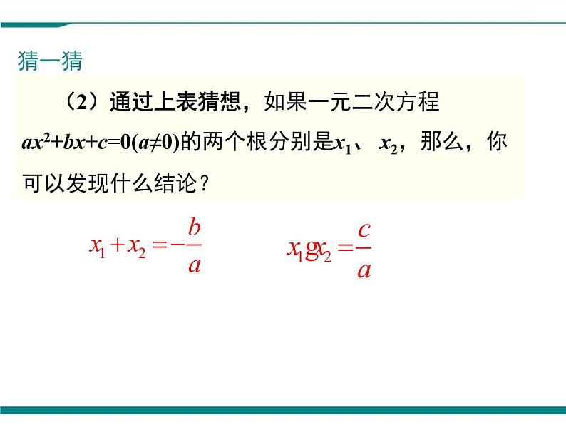 2.5 一元二次方程的根与系数的关系 PPT课件06