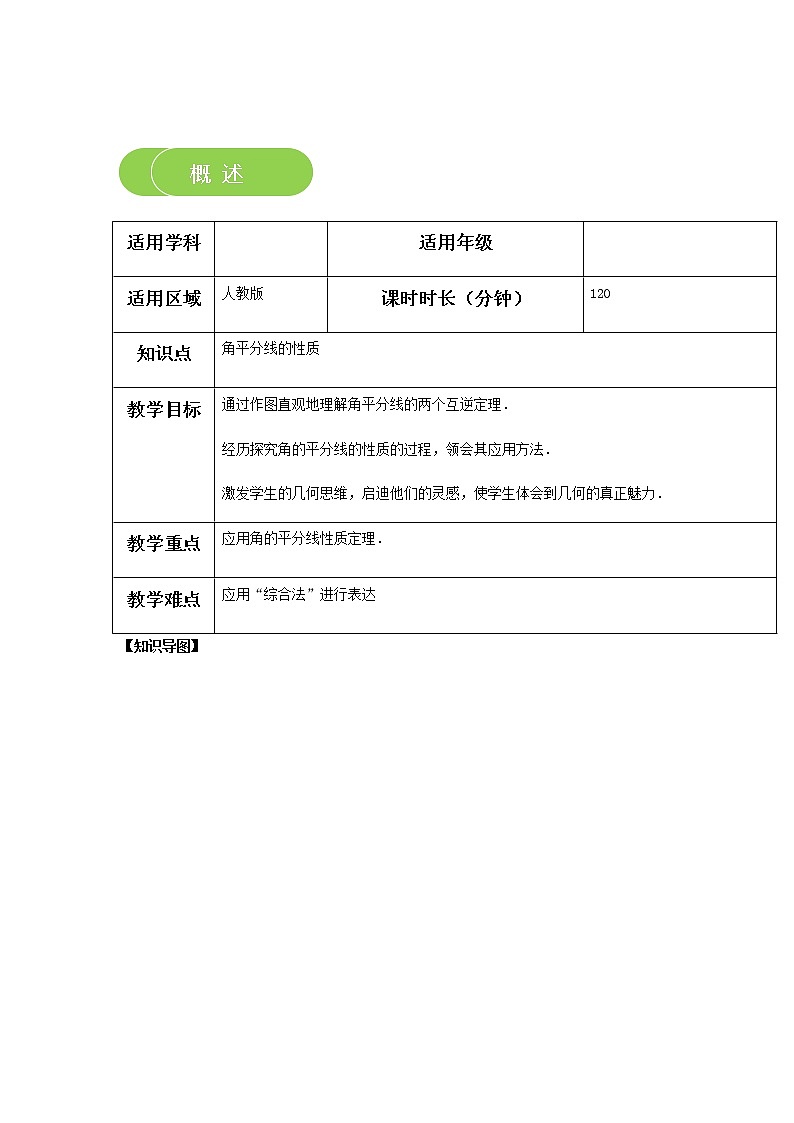 【精品讲义】 人教版 八年级上册数学  第05讲 角平分线的性质 （讲义+练习）学生版02