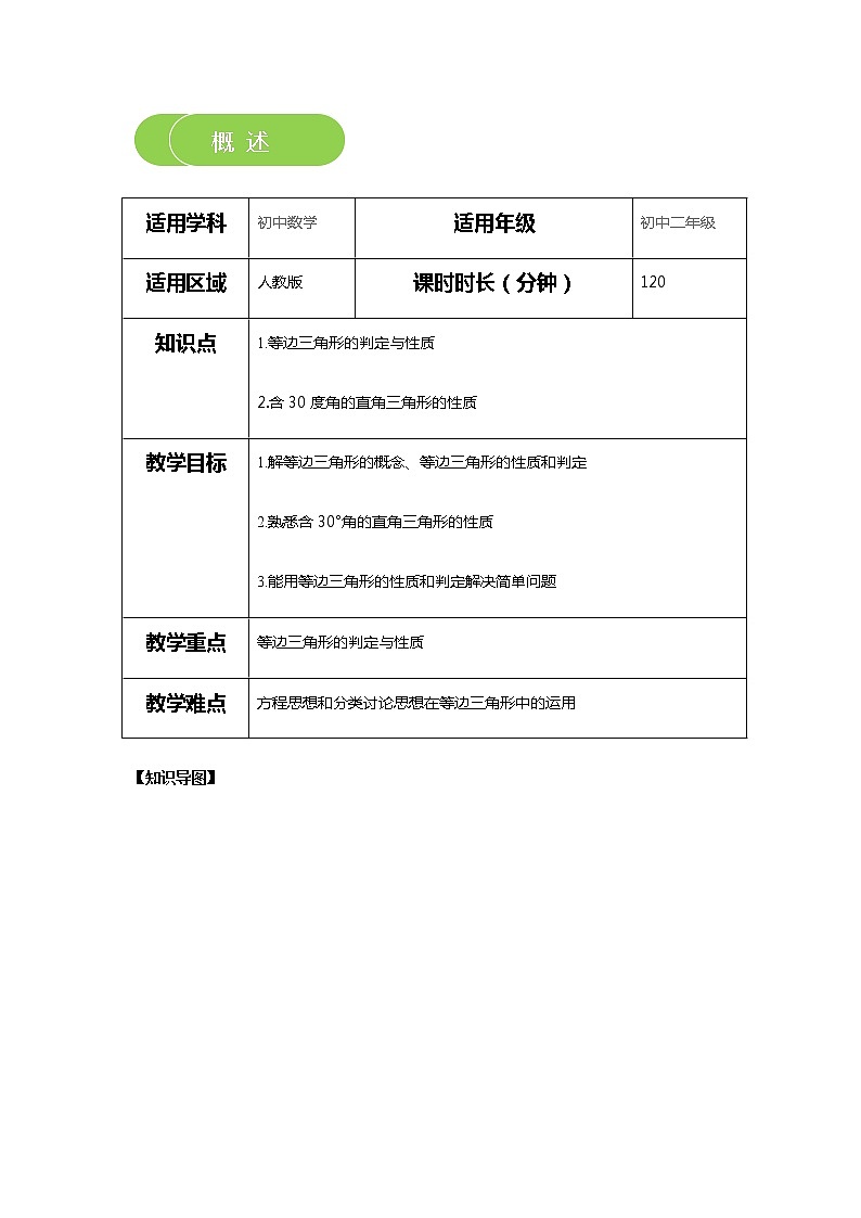 【精品讲义】 人教版 八年级上册数学  第07讲 等边三角形（讲义+练习）教师版02