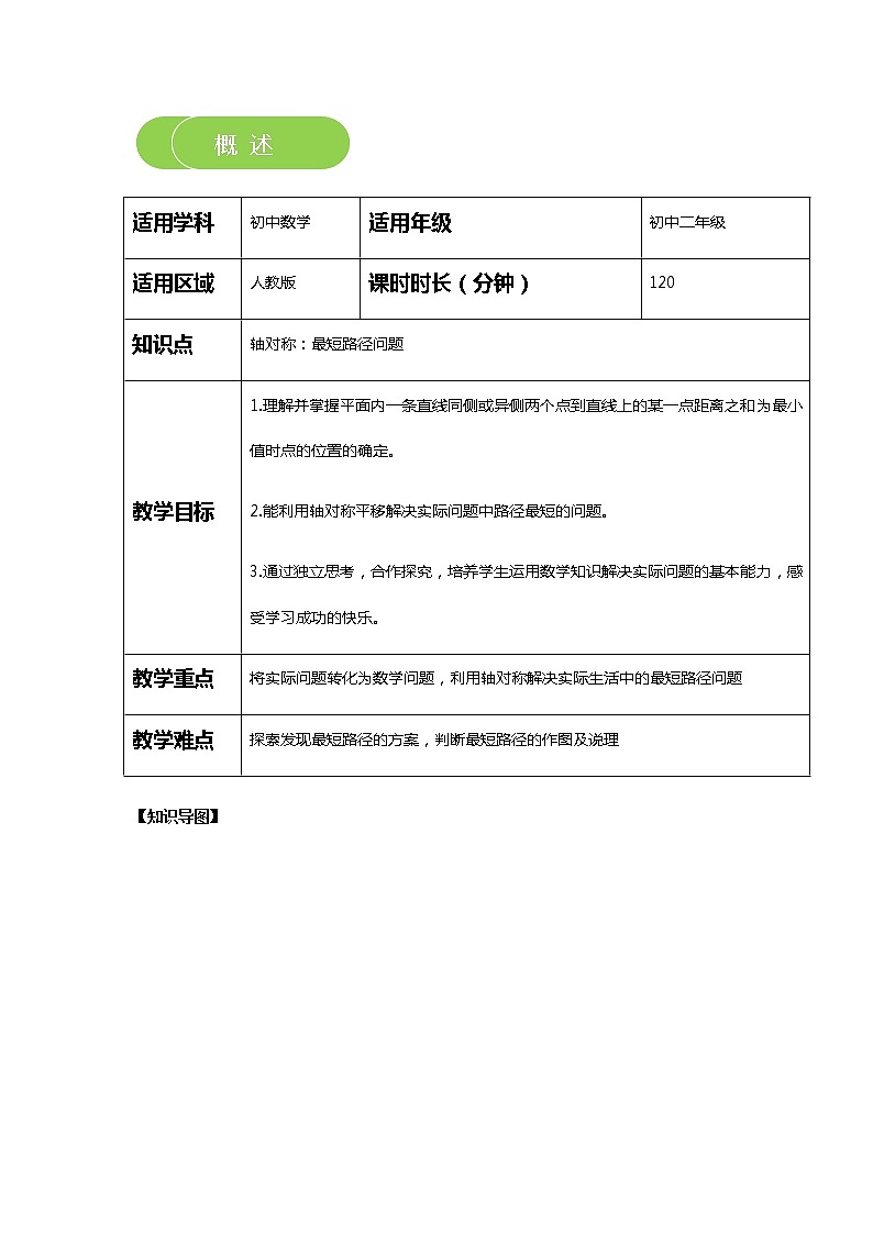 【精品讲义】 人教版 八年级上册数学  第08讲 最短路径问题 （讲义+练习）学生版02