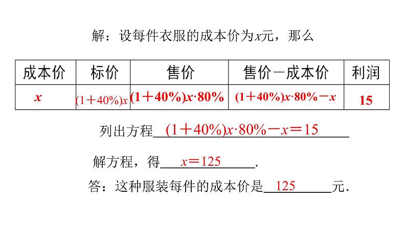 5.4 应用一元一次方程打折销售27张PPT第7页