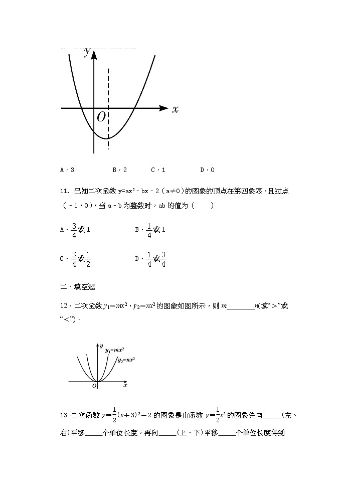 2020年秋人教版九年级数学上册随堂练——22章 二次函数单元学情练习03