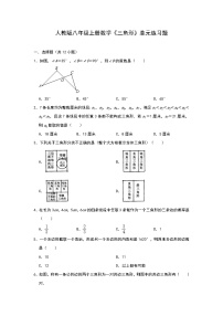 初中数学人教版八年级上册第十一章 三角形综合与测试随堂练习题