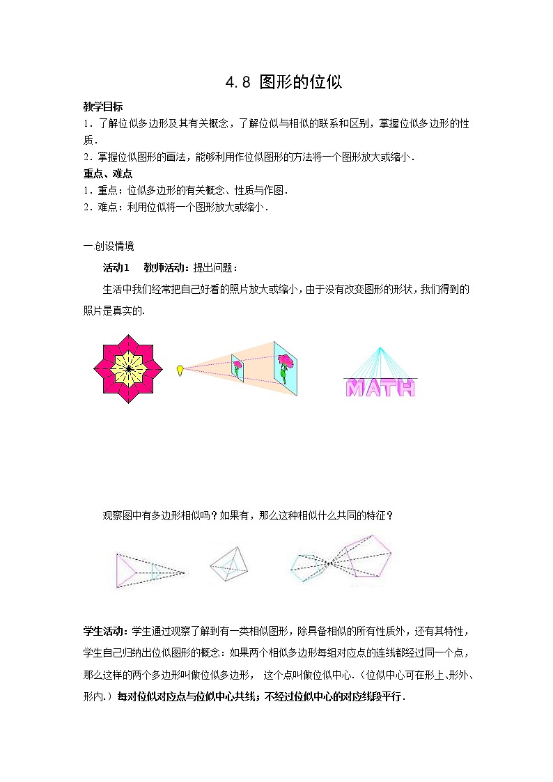 4.8 图形的位似 教案101