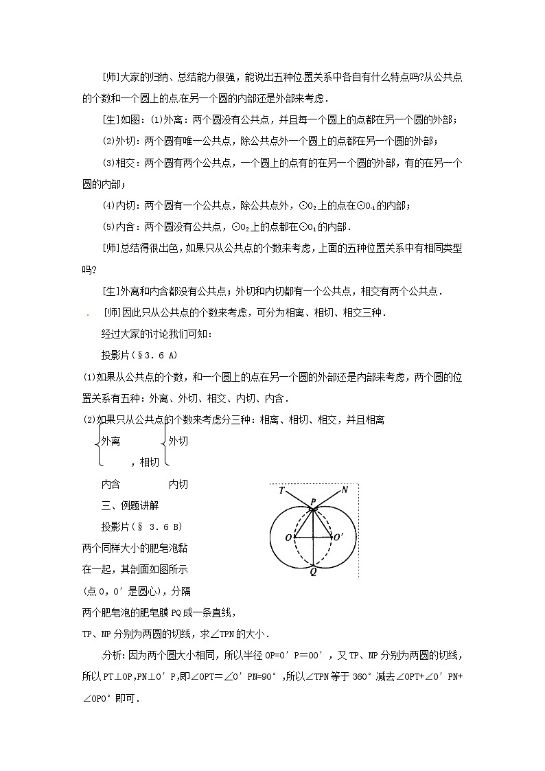 3.6 圆和圆的位置关系 教案03