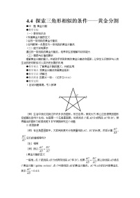 北师大版九年级上册4 探索三角形相似的条件教案及反思