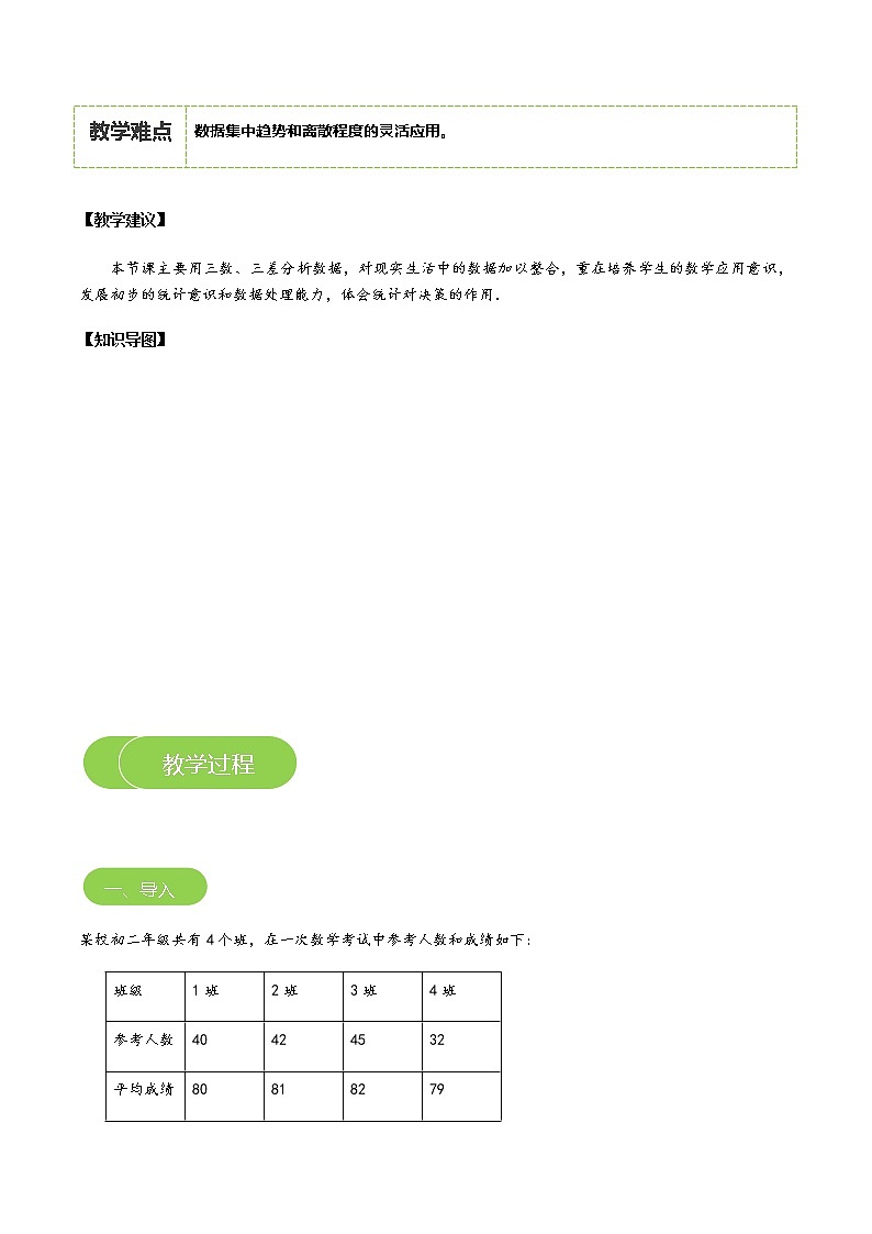 【北师大版秋季课程初二数学】第15讲：数据的分析_教师版 教案03