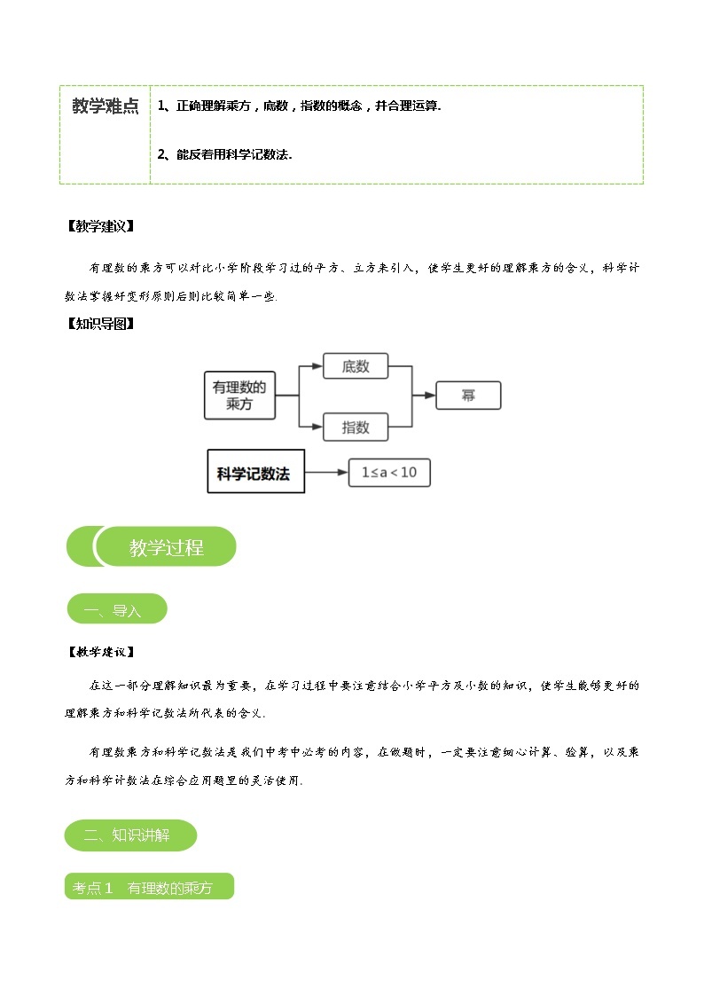 【BSD版秋季课程初一数学】第7讲：有理数的乘方及科学计数法_教师版 教案03