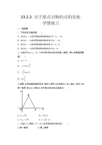 人教版九年级上册23.2.3 关于原点对称的点的坐标课时练习