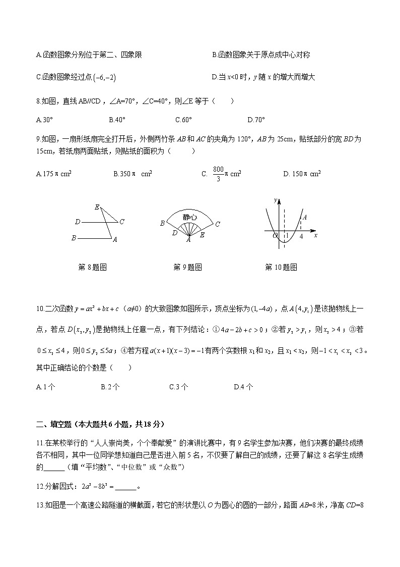 湖南省长沙市青竹湖湘一外国语学校2020-2021学年度初三年级第一学期第一次月考数学试卷-解析版02