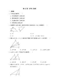 初中数学人教版八年级上册第十二章 全等三角形综合与测试同步训练题