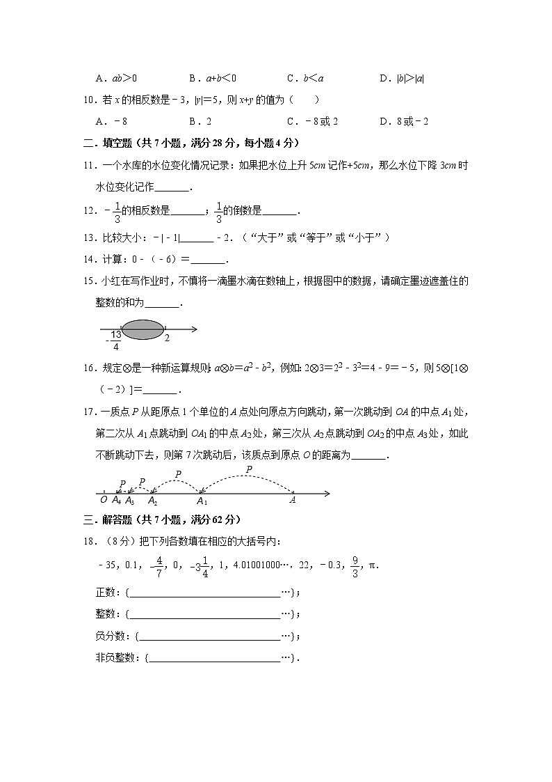 2020年人教版七年级上册第1章《有理数》单元测试卷    解析版02