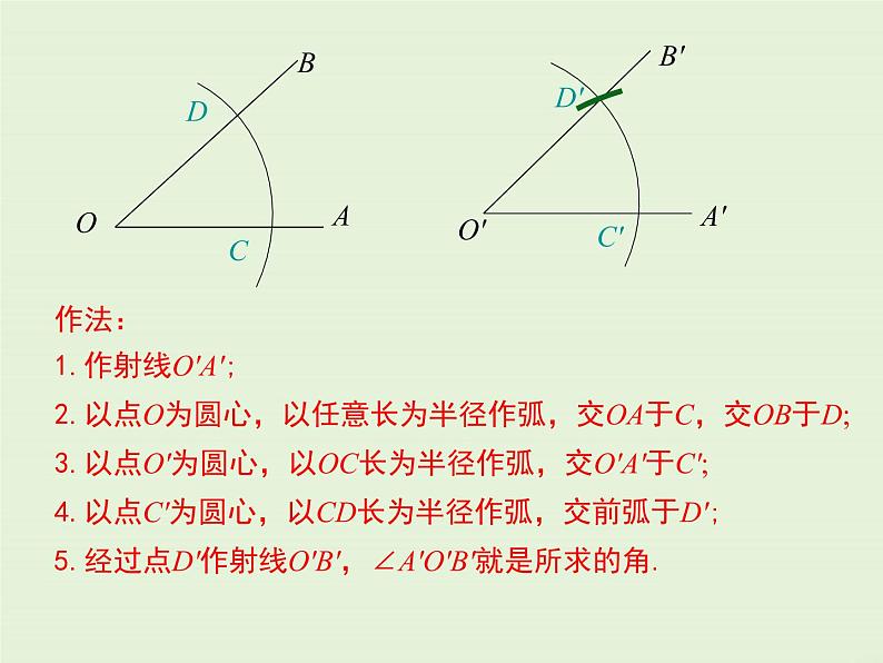 13.4.1 作一条线段等于已知线段  13.4.2.一 个角等于已知角  13.4.3 作已知角的平分线  PPT课件07