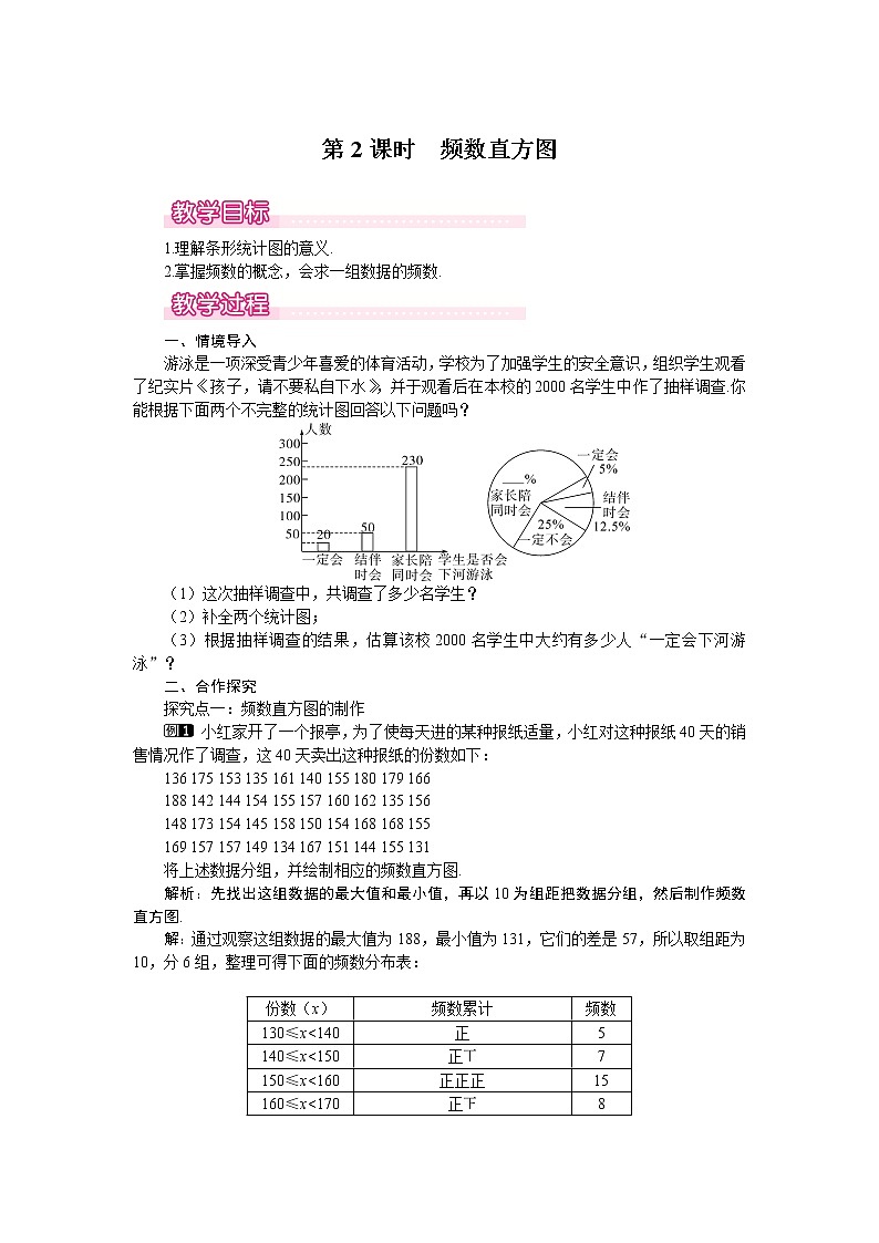 6.3 第2课时 频数直方图1 教案01