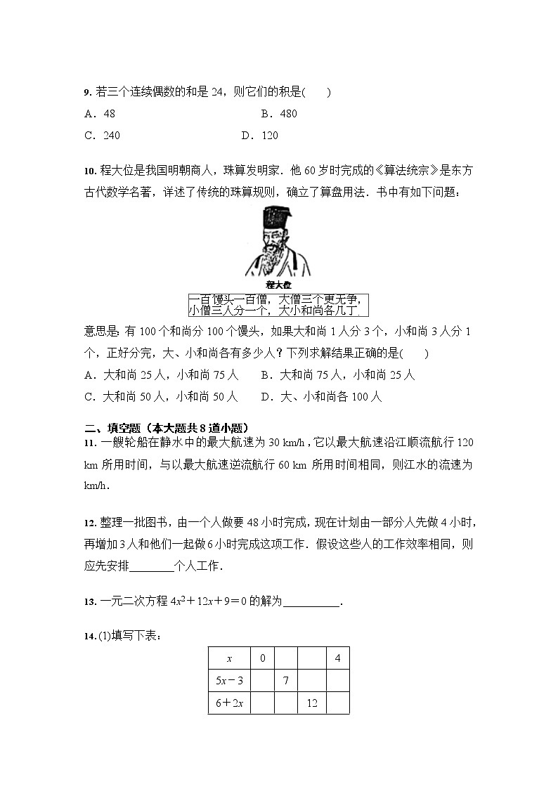 2021年中考复习数学 方程与不等式专项 培优训练（含答案）02