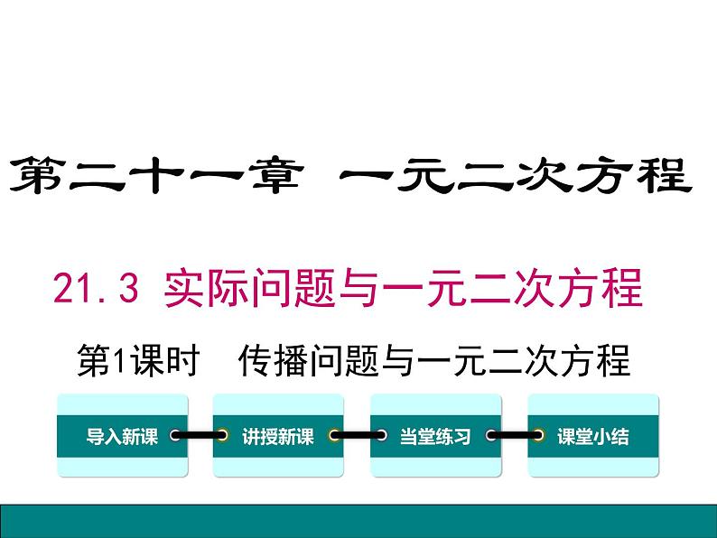 (人教版)2020年九年级数学上21.3.1《传播问题与一元二次方程》》ppt课件01