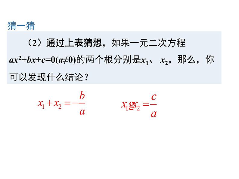 (人教版)2020年九年级数学上21.2.4《一元二次方程的根与系数的关系》ppt课件06