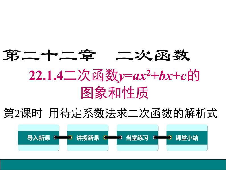 (人教版)2020年九年级数学上22.1.4.2《用待定系数法求二次函数的解析式》课件01