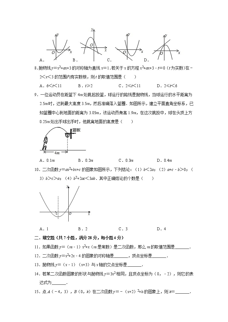 2020年人教版九年级上册第22章《二次函数》单元检测卷   解析版02