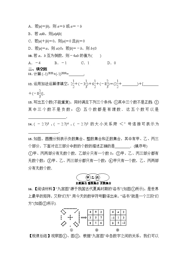 人教版 七年级数学上册 第1章 有理数 章末综合复习（含答案）第2页