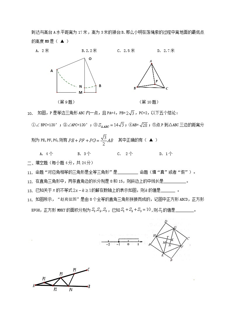 [首发]浙江省杭州市萧山区城区片六校2019-2020学年八年级上学期期中质量检测期中质量检测数学试题02