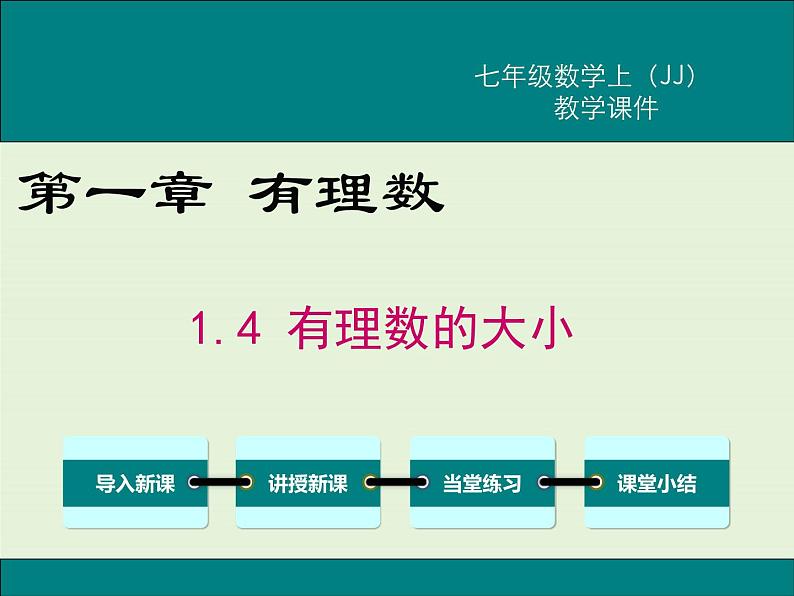 冀教版数学七上 1.4 有理数的大小 PPT课件01