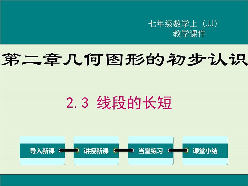 冀教版数学七上 2.3 线段的长短 PPT课件01