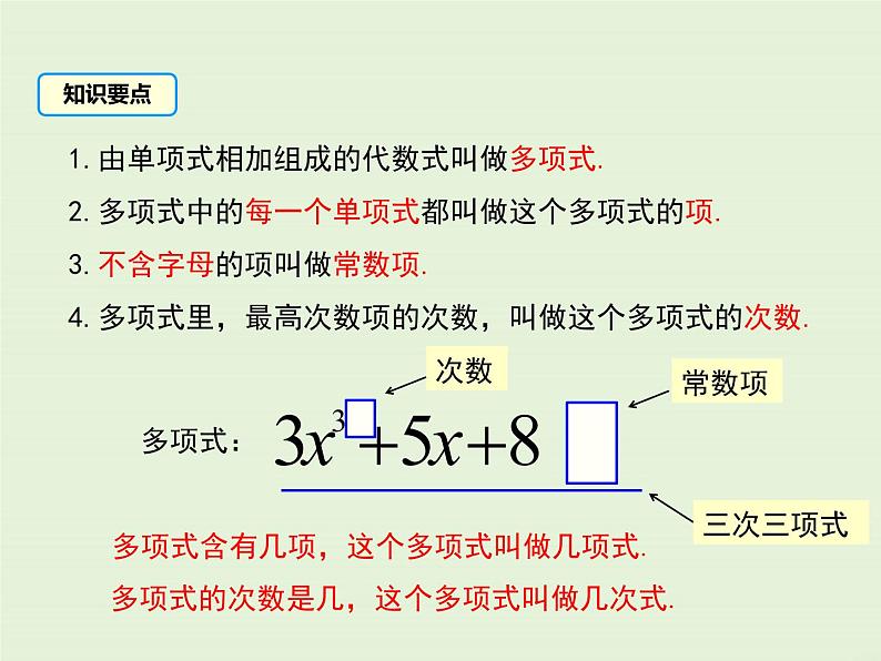 冀教版数学七上 4.1 第2课时 多项式及整式 PPT课件06