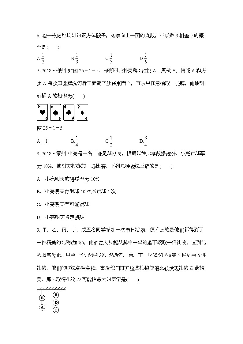 人教版 九年级数学上册 25.1 随机事件与概率 同步训练02