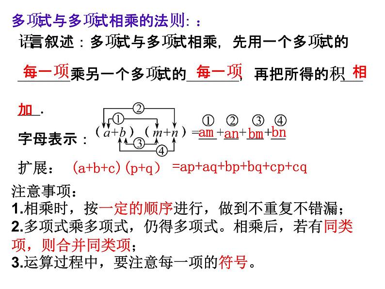 人教版八年级上册14.1.4 整式的乘法-多项式乘多项式  课件05