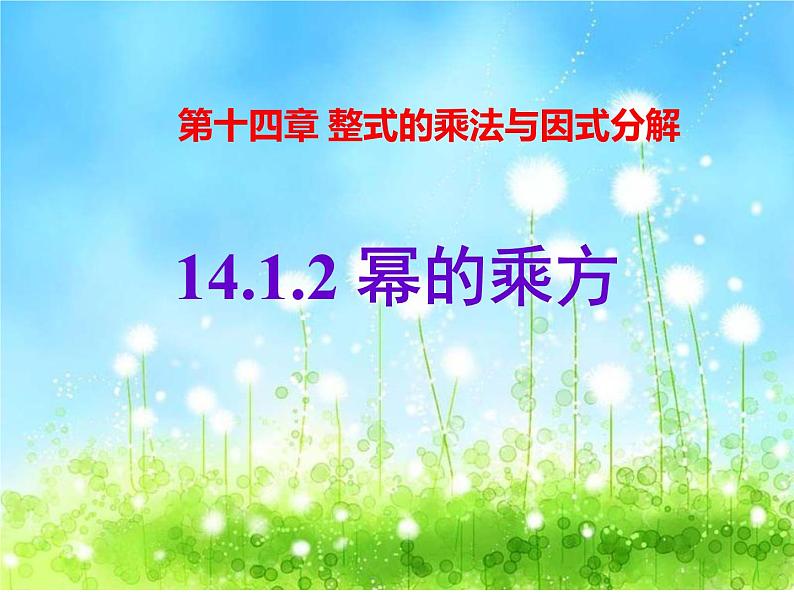 人教版八年级数学上册 14.1.2幂的乘方课件（23张）第1页