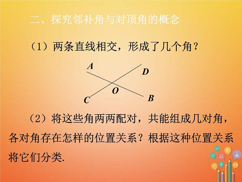 人教版2021年七年级数学下册5.1.1《相交线》课件(含答案)03