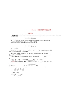 初中数学人教版九年级下册第二十七章 相似27.2 相似三角形27.2.1 相似三角形的判定第2课时学案