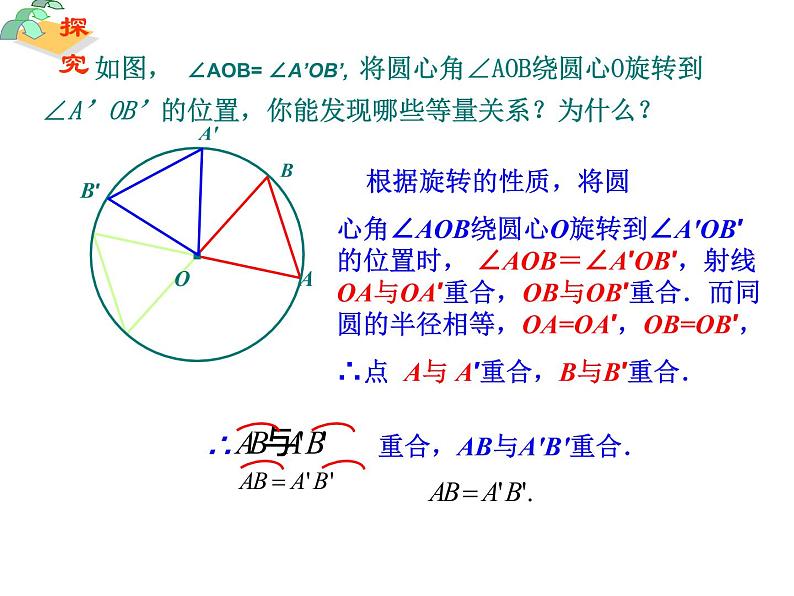 人教版数学九年级上册24.1.3弧、弦、圆心角课件07