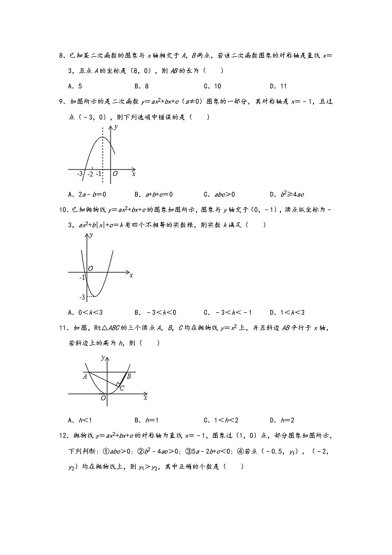 人教版九年级数学上册第二十二章《二次函数》检测试题（一）第2页