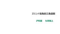 初中数学沪科版九年级上册23.1 锐角的三角函数公开课课件ppt