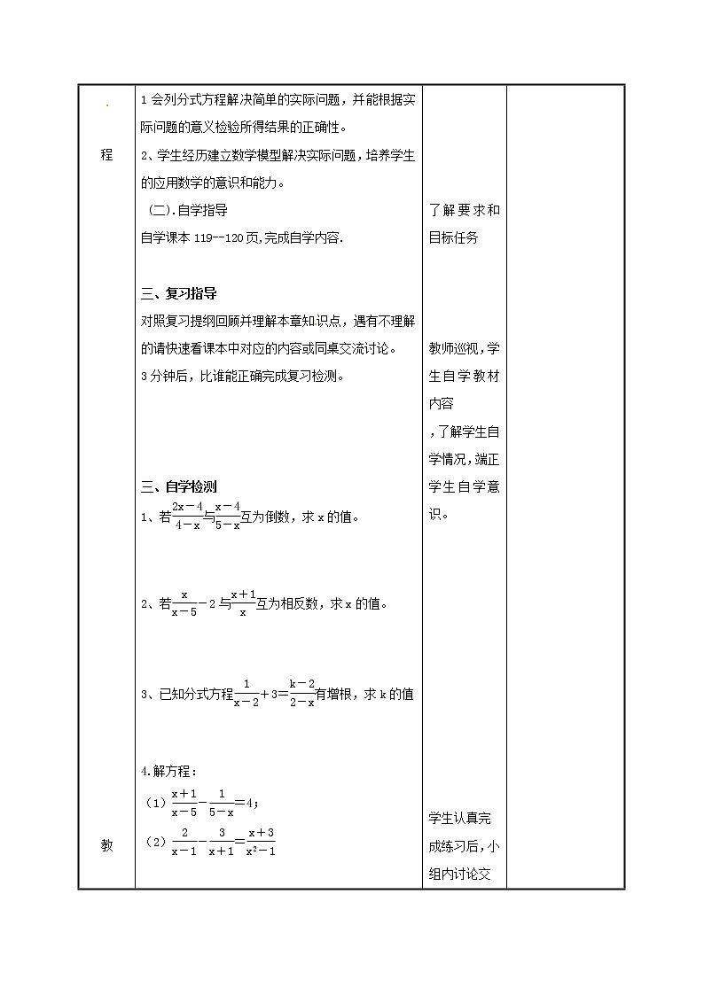 2021年苏科版八年级数学下册第十章分式小结与思考2教案02