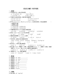 初中数学人教版八年级上册14.3 因式分解综合与测试课后测评