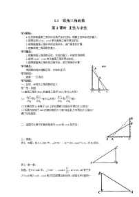 北师大版九年级下册1 锐角三角函数第2课时学案