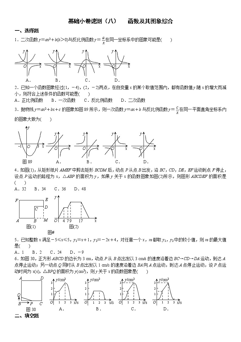 8.基础小卷速测（八）   函数及其图象综合01