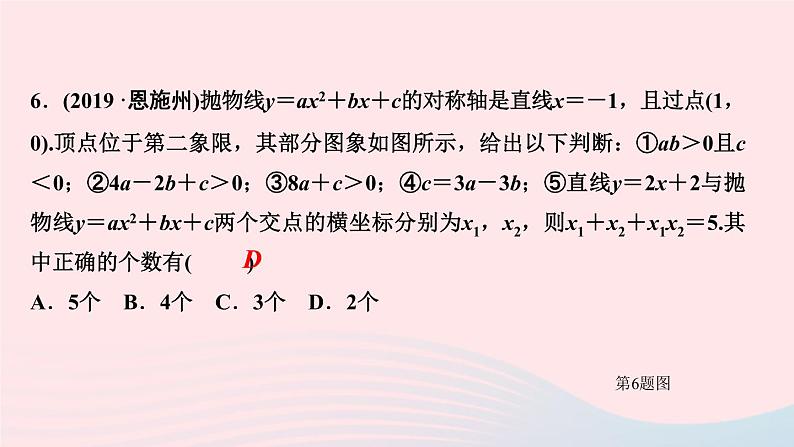 九年级数学上册第二十二章二次函数专题课堂(四)二次函数图象信息题归类课件新版新人教版第8页