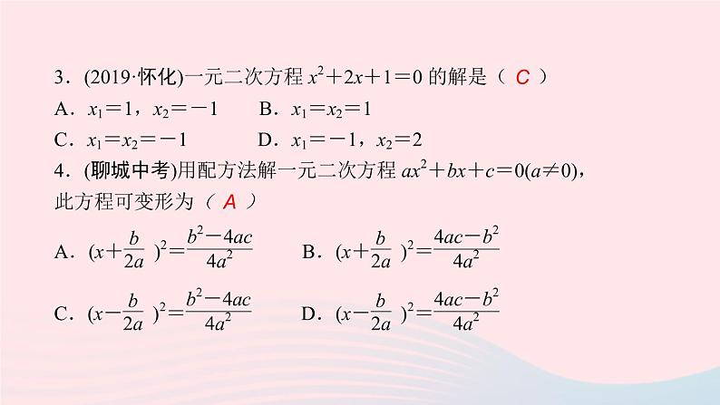 九年级数学上册第二十一章一元二次方程单元复习课件新版新人教版第3页