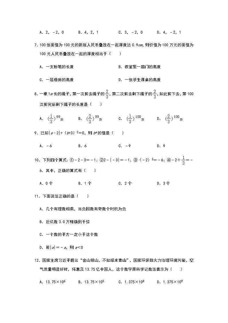 2021年中考数学专题训练：《数与式》选择题专项培优（四）02