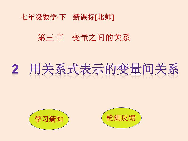 2021年北师大版七年级数学下册课件3.2  用关系式表示的变量间关系 (共12张PPT)01