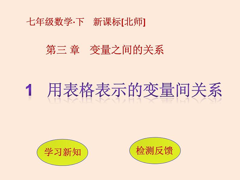 2021年北师大版七年级数学下册课件3.1  用表格表示的变量间关系 (共12张PPT)01